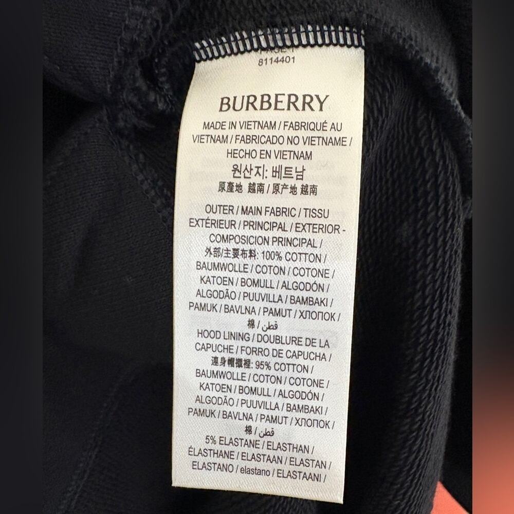 Burberry cotton hooded cape grey with check print - Picture 8 of 8
